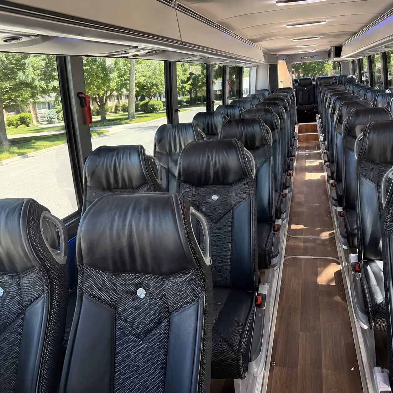 waterbury 40 passenger charter bus inside