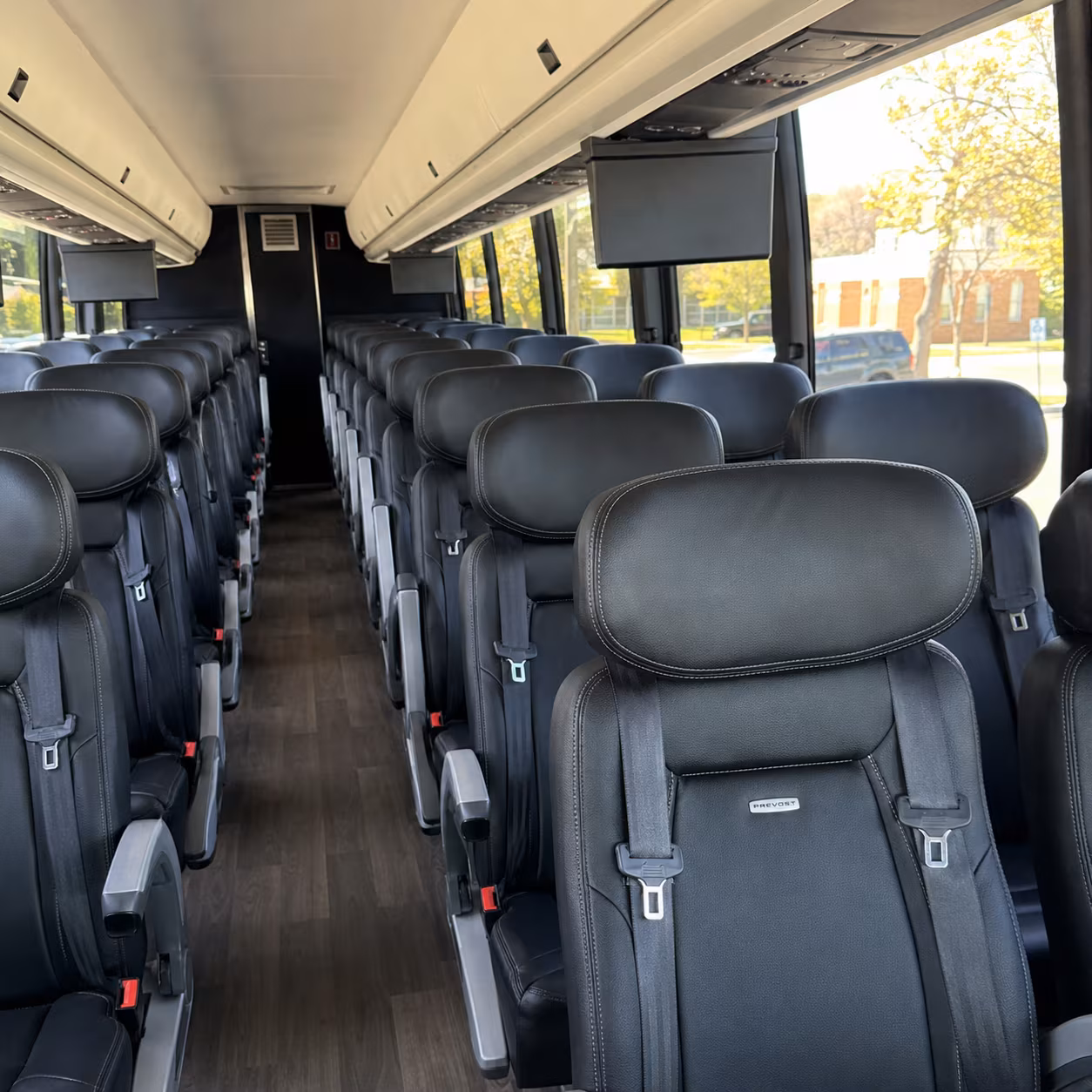 waterbury 45 passenger charter bus inside